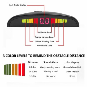 Sensor de aparcamiento automático, Kit de Parktronic con pantalla LED, Radar de aparcamiento automático con 4 sensores, sistema de detección de Monitor de marcha atrás - Product Image 4
