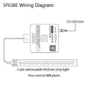 DC5-24V SP638E для Bluetooth RF музыкальный пульт дистанционного управления RGB пиксельный светодиодный контроллер для управления светом - Product Image 4