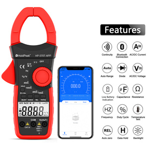 Multímetro de abrazadera digital HoldPeak 570T-APP AC/DC de rango automático de 4000 dígitos con función de aplicación y medición de resistencia - Product Image 2