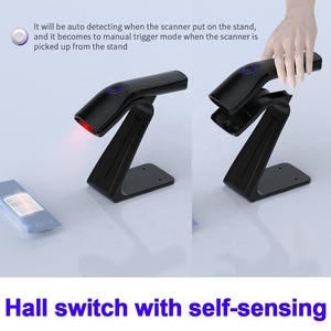 Escáner de código de barras con detección automática 2D manos libres Lector de código QR inalámbrico para supermercado - Product Image 4