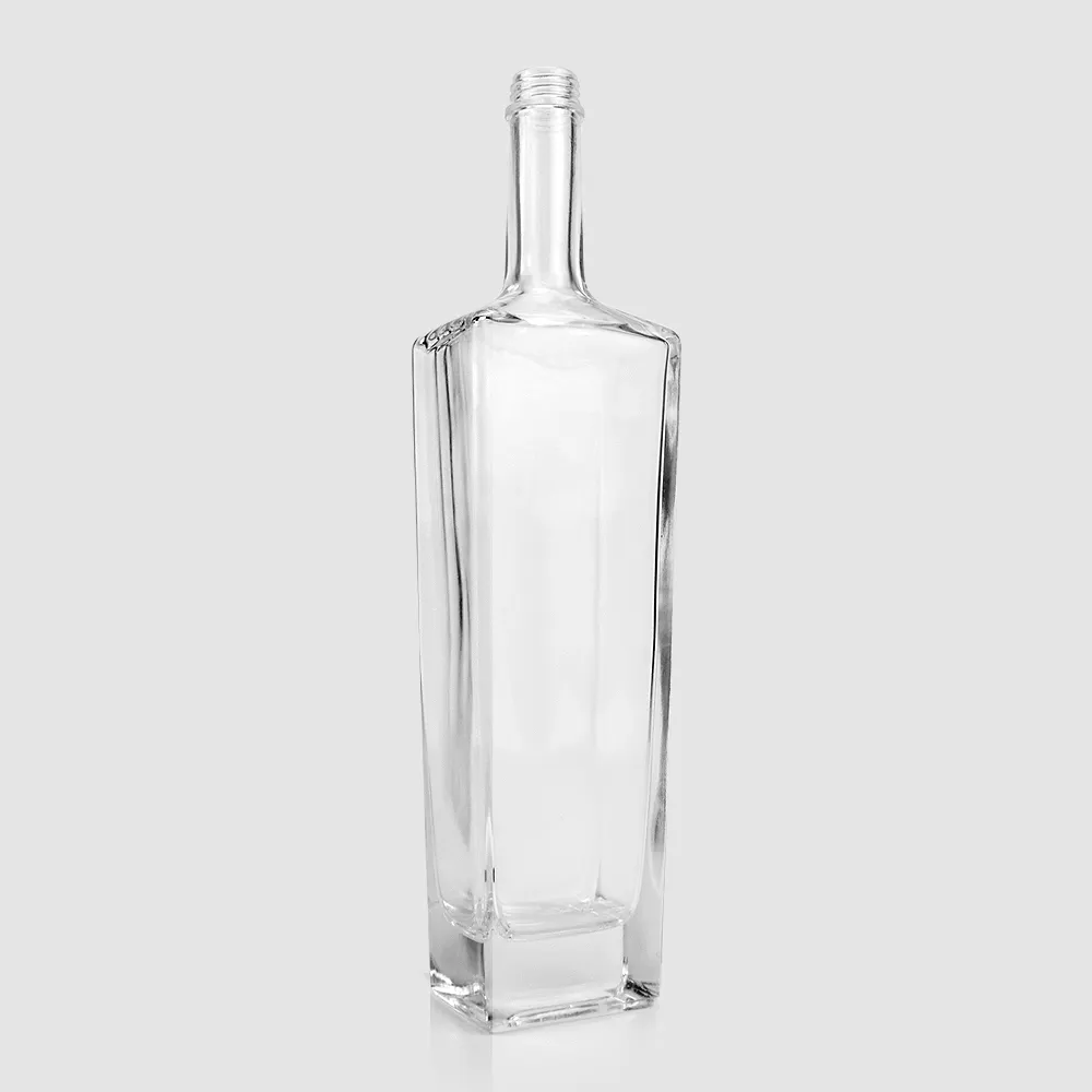 Botol kaca persegi wiski 500ml botol persegi panjang botol kaca kristal wiski vodka