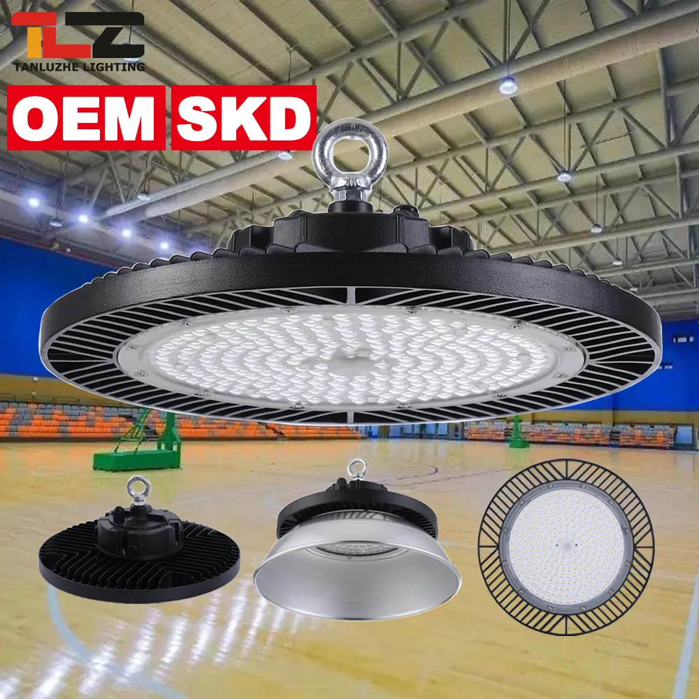 Factory Price High Lumen Aluminum IP65 100W 150W 200W 250W Industrial Lamp For Warehouse Workshop UFO LED High Bay Light Fixture