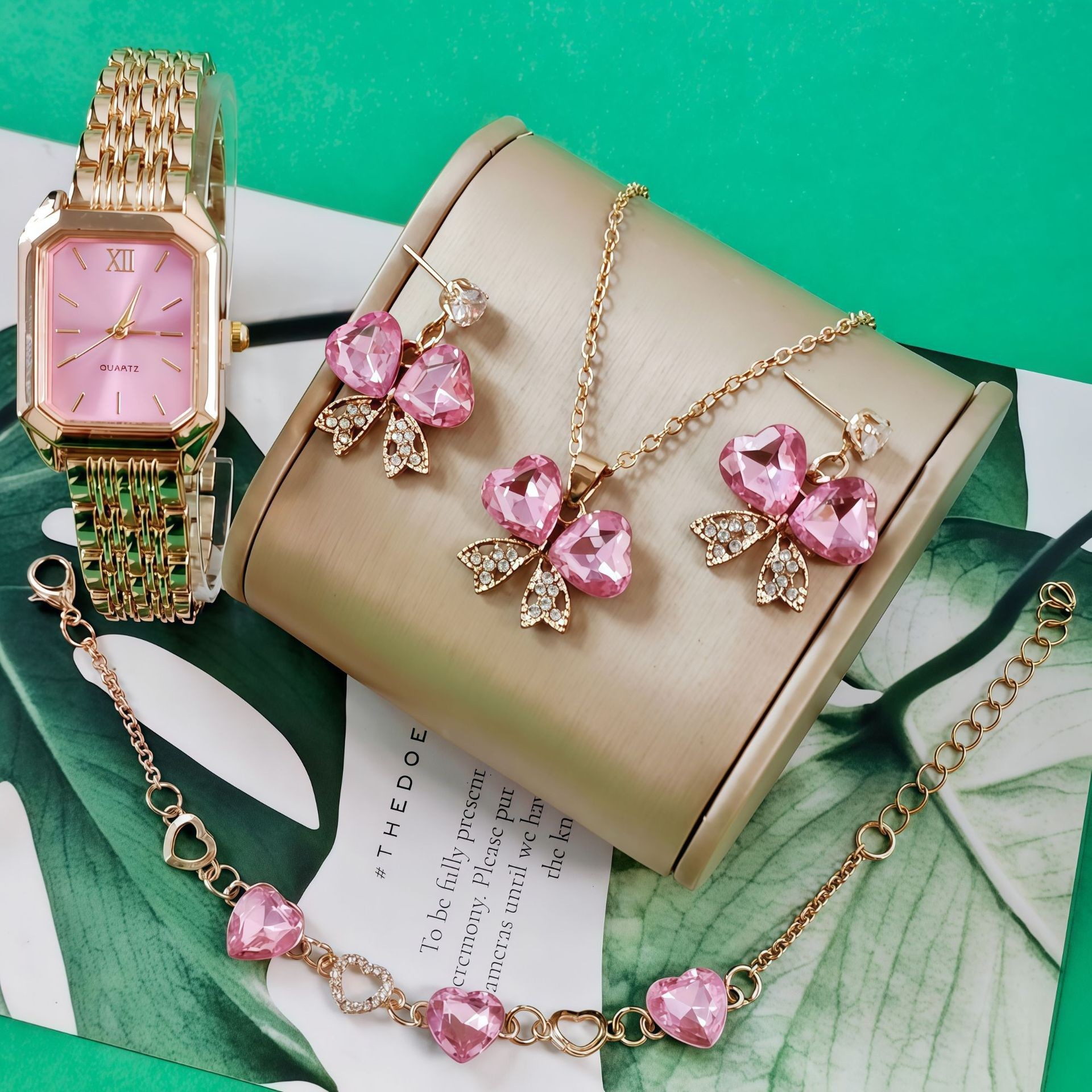 6 gold pink, 4pcs set, no box