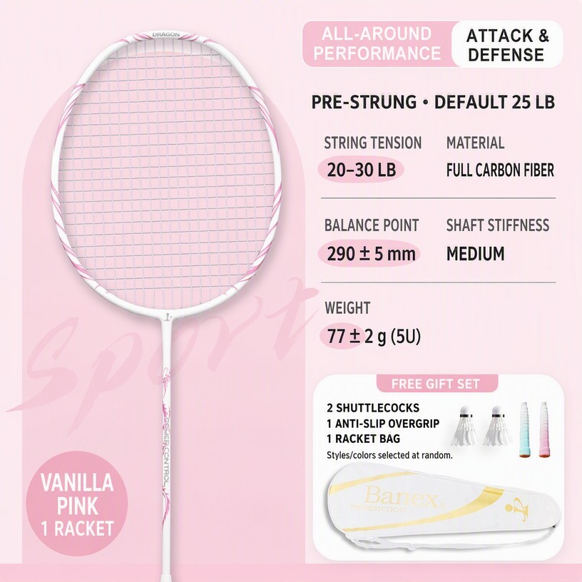 Rose vanille, tout carbone, 5u, set de battements d'envoi, colle à main