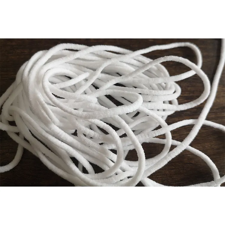 Cord Manufacturer Fast Ship Round White Nylon Polyester Spandex 3 Mm 4mm 5mm Accessories Earloop Elastic Cord Band