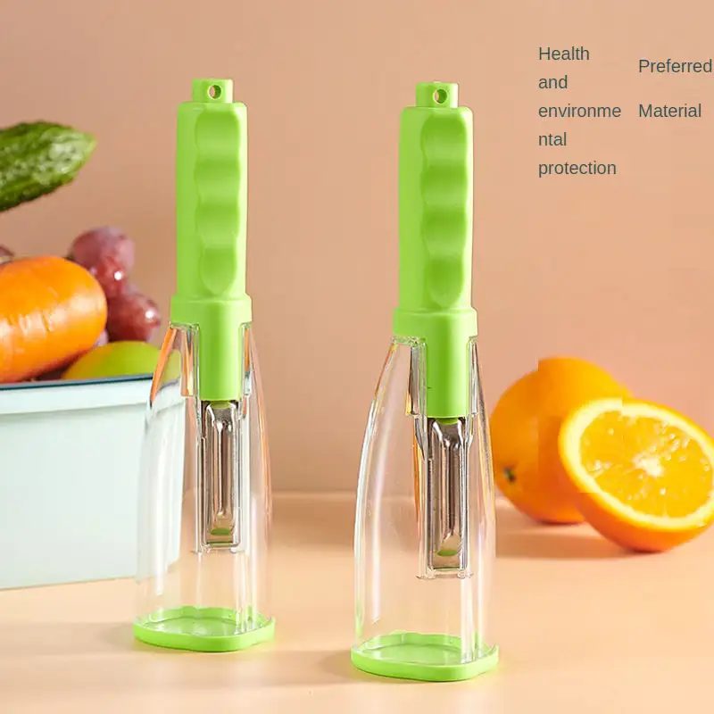 Nhà thép không gỉ đa chức năng lưu trữ loại lột dao với Thùng rau và trái cây Peeler phụ kiện nhà bếp