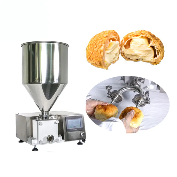 Máquina Manual de inyección de inyector de relleno de crema de rosquilla de galleta de pan de China