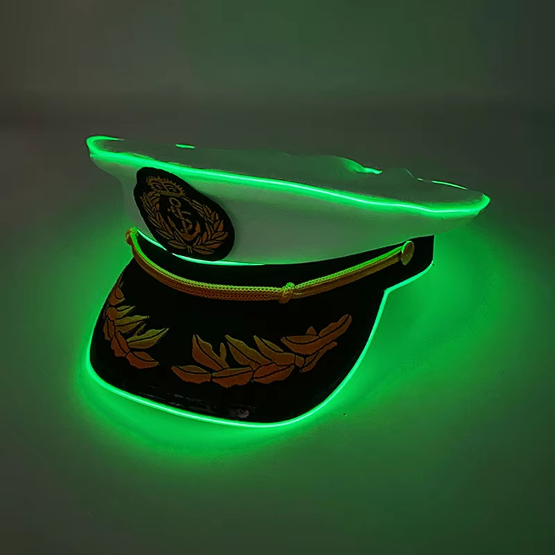Casquette marine-lumière verte fluo