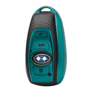 Deri yumuşak TPU araba anahtarı durum kapak kabuk için SUBARU FORESTER STI STI spor LEGACY XV BRZ Outback anahtarlıklar çanta anahtarlığı - Product Image 4