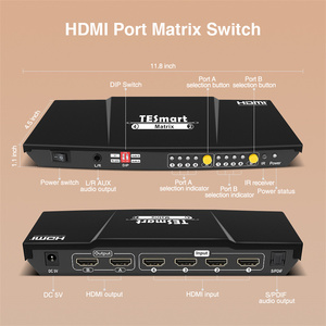 TESmart 4x2 <strong>HDMI</strong> <strong>Matrix</strong> Video Support 4K 30HZ 5.1/ByPass Modes L/R S/PDIF Audio HDCP 1.<strong>4</strong> With EDID Emulators <strong>Matrix</strong> Switch - Product Image 3