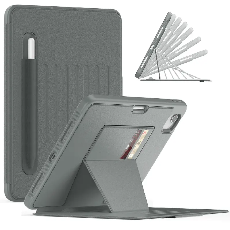 Pour iPad Air 4/Air 5/Pro 11 Business Auto sommeil réveil magnétique support réglable fente pour crayon TPU étui en cuir pour tablette