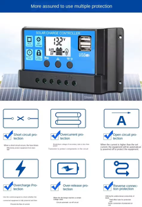 PWM Solar laderegler 12V 24V LCD-Display Dual USB 5V Ausgang Solar panel Batterie regler 10A 20A 30A 40A 50A 60A - Product Image 6