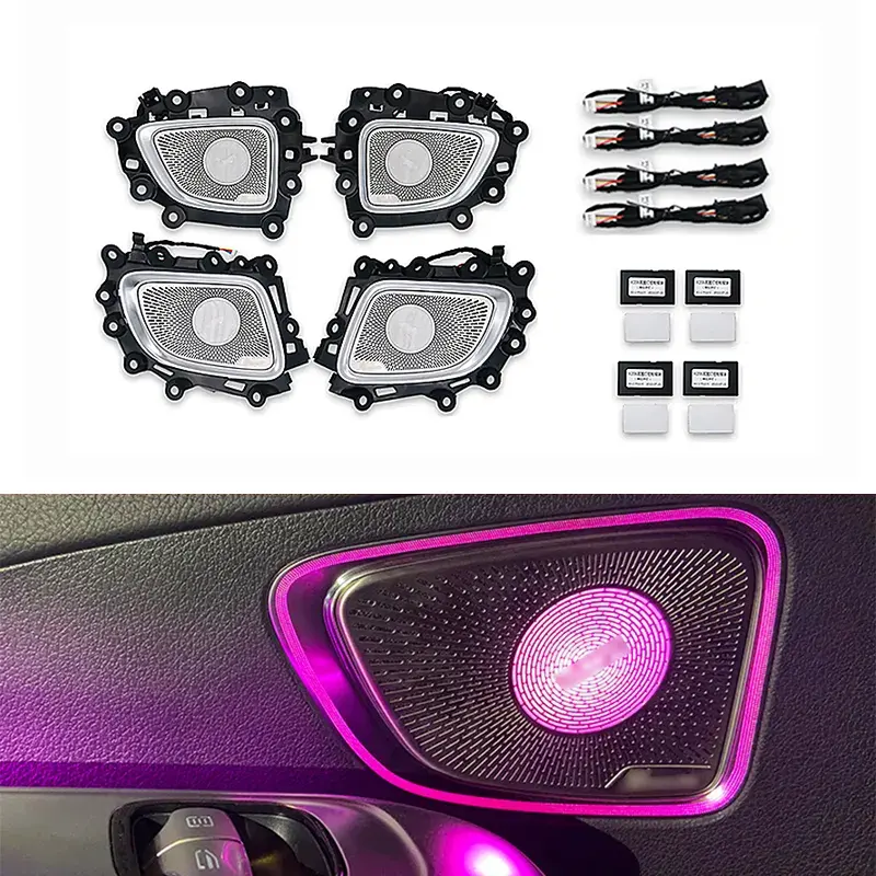 64Colour Led Metalen Luidsprekerhoes Voor Mercedes Benz 2022 C-Klasse W206 Auto Interieur Omgevingslicht Audio Decoratieve Lamp Refit