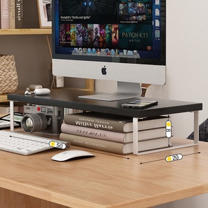 Wooden <strong>Computer</strong> Stand Wooden <strong>Computer</strong> Monitor Heightening Stand Office Desktop Keyboard Storage Rack - Product Image 3
