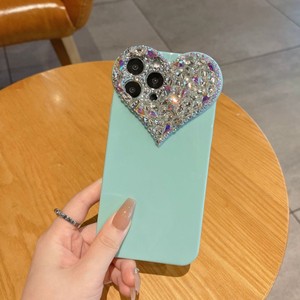 高級ガールズハート型ダイヤモンドシリコン携帯電話ケースiphone用11 12 13 14 15 16 promaxソフトプロテクトバックカバーシェル