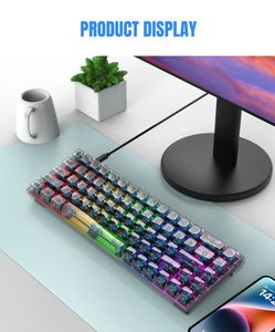 2025 nuevo teclado mecánico transparente para juegos con retroiluminación LED RGB USB de 68 teclas teclado de ordenador para jugadores - Product Image 4