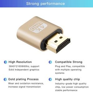 <strong>HDMI</strong> Virtual Display <strong>HDMI</strong> DDC EDID Dummy Plug EDID Display Emulator Headless 1080P 4K for TeamViewer Streaming Remote Desktop - Product Image 4