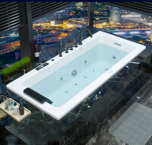 CE 1800mm Rechteck <span class=keywords><strong>Embedded</strong></span> Adults Tub Computer gesteuerte Massage 2 Personen Jet Whirlpool Badewanne