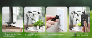 SANSI <strong>LED</strong> Grow Lights for Indoor PlantsTime Set 600W Full Spectrum Gooseneck Clip Plant Grow Light Plant Light With <strong>Timer</strong> <strong>4</strong>/8/12 - Product Image 3