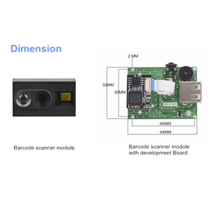 Mini lector de código Qr de montaje fijo, USB TTL RS232, módulo de escáner de código de barras integrado Engnie de escaneo con cable, 1 unidad - Product Image 2