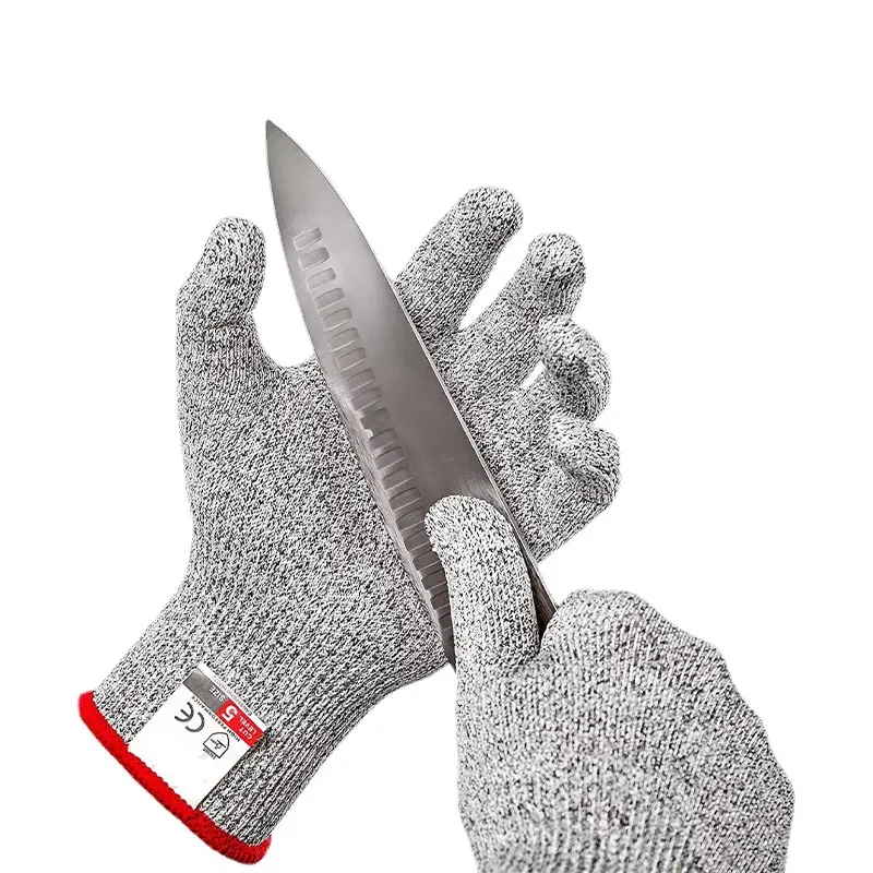 ถุงมือทนต่อการตัดขอบ PE สีแดง,ถุงมือทำงานทนทานต่อการตัดอัพเกรดถุงมือหนามสำหรับงานสวนกลางแจ้งป้องกันการถูกแทง