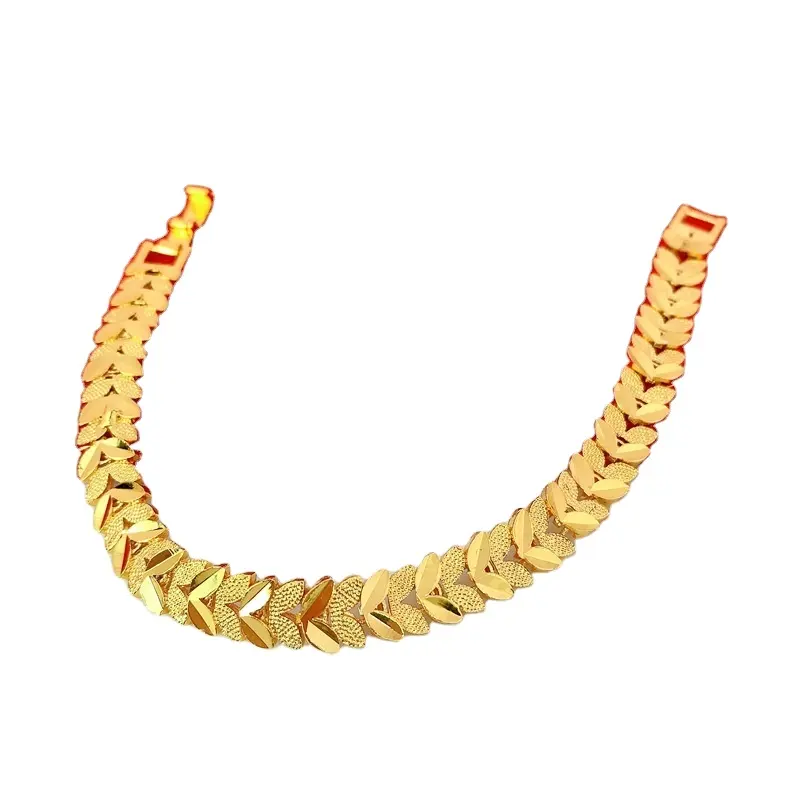 Jujin — Bracelet en laiton pur plaqué 24K, bijoux en or véritable, moule inversé, vente en gros, livraison gratuite