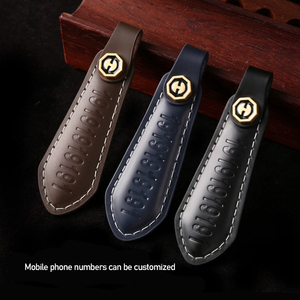 New Square Leather Car <strong>Key</strong> Accessories for Land Rover <strong>Jaguar</strong> <strong>Key</strong> case Cover with Keychain Customised Number - Product Image 5