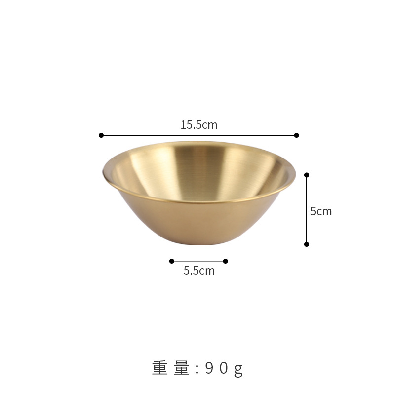 15.5cm single-layer conical dinner bowl (gold)