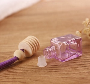 <strong>New</strong> <strong>Style</strong> Colored Model 6ml Glass <strong>Perfume</strong> Bottle Diffuse Hanging Empty Bottle With Wooden Cap <strong>Perfume</strong> Refill Bottle - Product Image 2