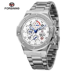 Forsining Water Resistant Acciaio Automatico Custom Meccanico Orologio Da Polso Da Uomo s Scheletro Multi Funzionale Data Settimana Automatico Orologi - Product Image 4