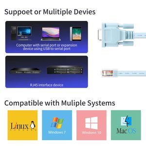 Cable serie RJ45 DB9 hembra RS232 azul de 1,8 m, trenza blindada para interruptores Cisco, equipo de firewall, consola de red, longitud de 6 pies - Product Image 3