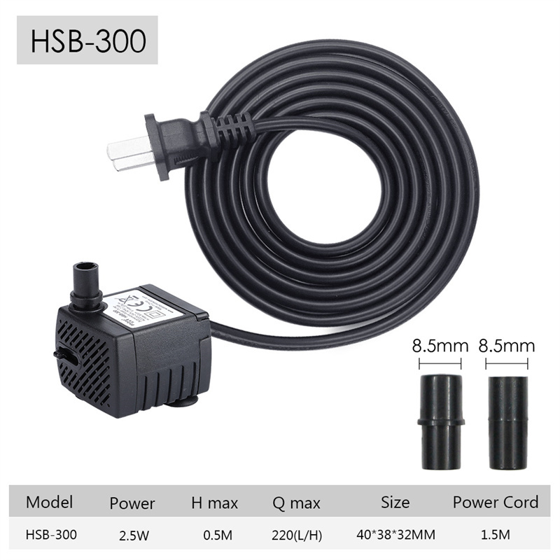 HSB-300 (220 L/H, 2,5 W, sollevamento di 0,5 m)