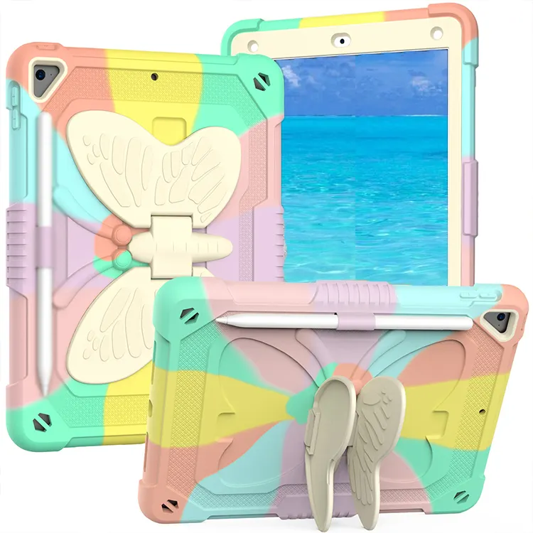 For iPad 10.2 11 12.9 Inch 6th 7th 8th 9th 10th Mini 6 generation case Butterfly Stand tablet cases Cover For ipad air 4 5