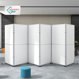 Portable Office and School Room <strong>Division</strong> Folding Screen Foldable Divider Partition with Wheels - Product Image 5
