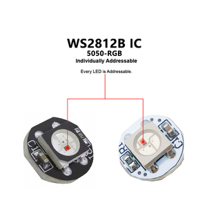 100LEDs WS2812B LED piksel modülü 5050 RGB dahili 2812 IC adreslenebilir ısı dağılımı SMD küçük yuvarlak kurulu işık dize parça - Product Image 4
