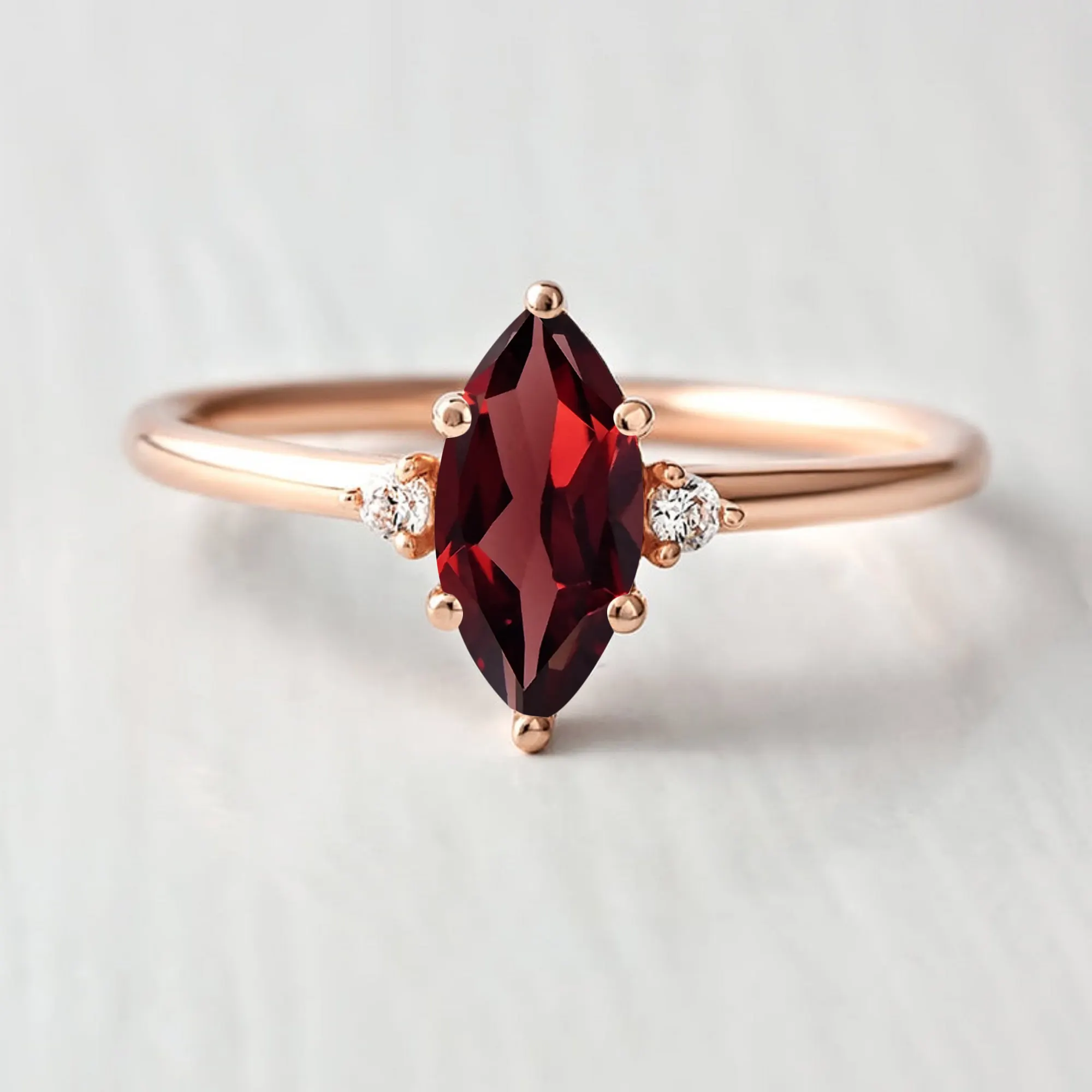 Женское кольцо с золотым или розовым золотом, 925