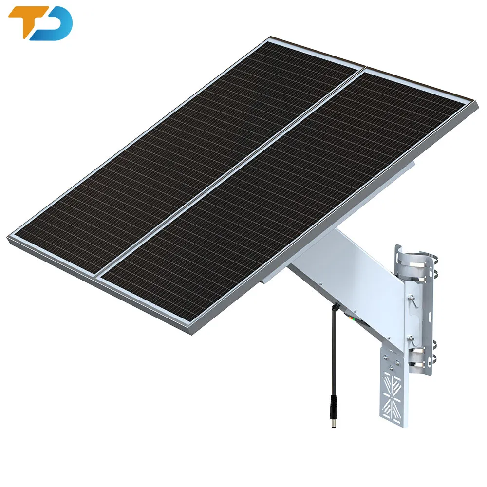 TecDeft New Farm PTZ Camera 4G 160W 48v solar panel kit BMS lithium batteries Surge Protection MPPT solar energy system for CCTV