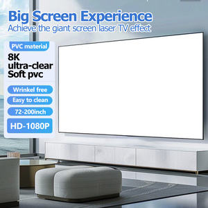 High Quality 60 72 84 92 100 Inch 16:9 Wall <strong>Frame</strong> PVC White Soft Narrow Border 1.2 cm <strong>Fixed</strong> <strong>Frame</strong> Projector Projection <strong>Screens</strong> - Product Image 2