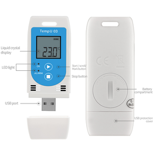TempU03 çok USB sıcaklık ve nem kaydedici PDF 32000 puan kayıt kapasitesi ile - Product Image 6