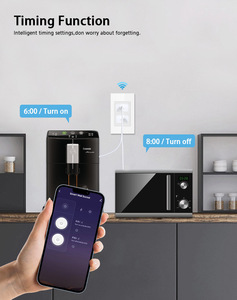 Glomarket akıllı ev Wifi abd standart üniversal duvar soketi dokunmatik cam Panel ile uyumlu İngiltere tak ile Alexa & google - Product Image 3
