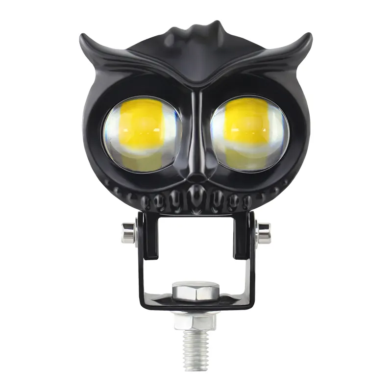 Lampu depan kabut warna ganda desain burung hantu tahan air untuk sepeda motor lampu Led tambahan lampu sorot Led