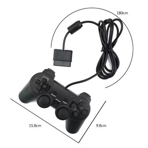 จอยสติ๊กแบบมีสายระบบสั่นคู่สำหรับเกมแพด PS2ด้ามจับจอยเล่นเกมคอนโทรลเลอร์มอเตอร์คู่ - Product Image 6