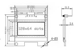 COG PCB 1,3 "128x64 OLED Weißes LCD-Modul IIC-Schnitts telle CH1106 Treiber-IC 4-poliges Anzeige modul - Product Image 5