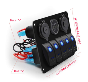 Bảng Công Tắc 5 Gang Của Nhà Máy Cho Ô Tô Và Công Tắc Bảng USB Kép 12V/24V Cho Thuyền - Product Image 6