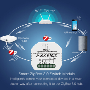 Modulo interruttore ZigBee + RF Tuya smart home Switch breaker on-off APP timing modulo interruttore intelligente per il controllo vocale - Product Image 2