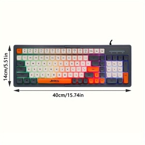 Teclado de membrana de iluminación con cable Jedel, tecla de 3 colores, función Multimedia, interruptor de eje rojo en idioma inglés para juegos - Product Image 3