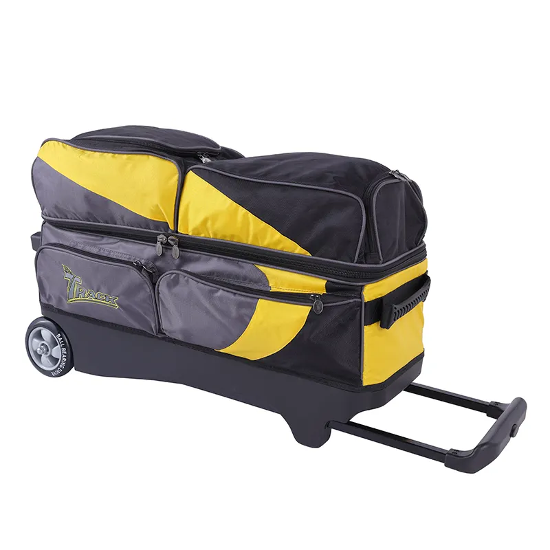 Mode Sport Fourre-Tout Chariot Rouleau 3 Boules De Bowling Sac avec Roues