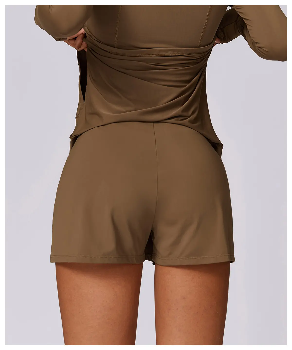 Короткая юбка для йоги с высокой талией и защитой от УФ-8588