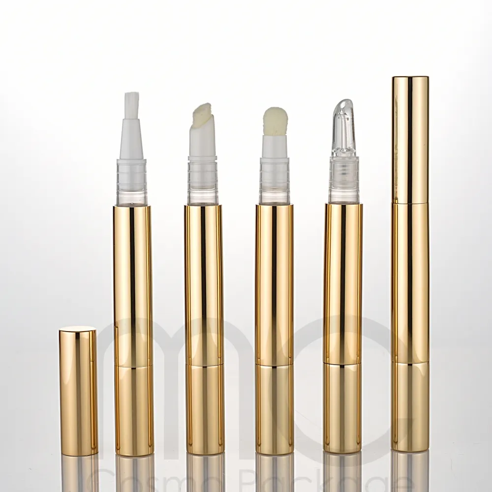قلم T202 لتعبئة مستحضرات التجميل باللون الفضي والذهبي والذهبي, قلم لف فارغ من الألمونيوم لخافي عيوب شفاة ملمع شفاة بتصميم T202 للبيع بالجملة