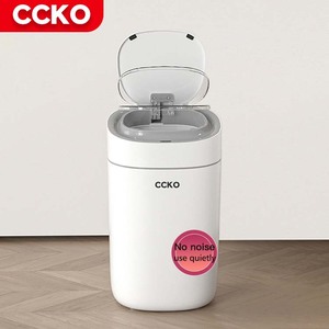 Cubo de basura con Sensor de oficina de plástico CCKO, tapa de cierre suave sin contacto, cubo de basura automático, cubo de basura inteligente para cocina y baño - Product Image 3